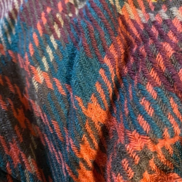 NWT MODENA Airspun Woven Plaid Infinity Loop Scarf Camel Blue Orange Yellow - Picture 5 of 10